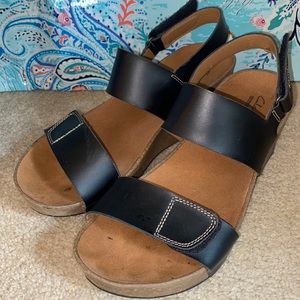 Clarks Velcro Strap Cork Wedges
